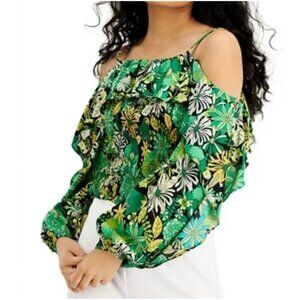 INC CAMI TOP COLD SHOULDER BOHO, LONG SLOUCH SLEEVE SIZE SMALL